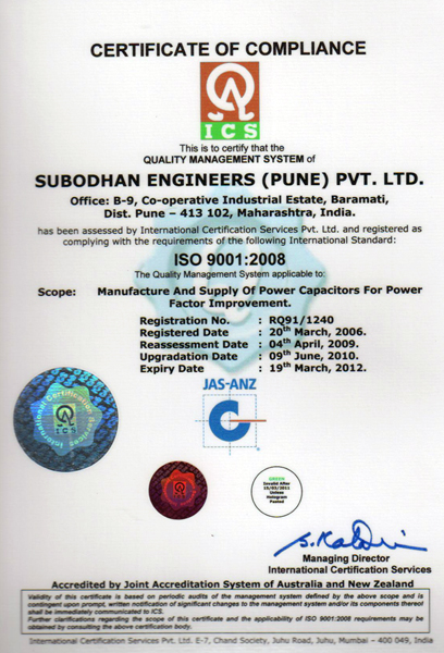 ISO Certificate 